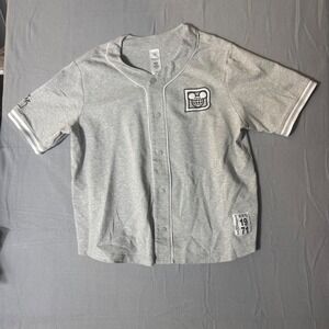 Disney Walt Disney World Baseball Jersey Gray Button Front Mens XL EST 1971
